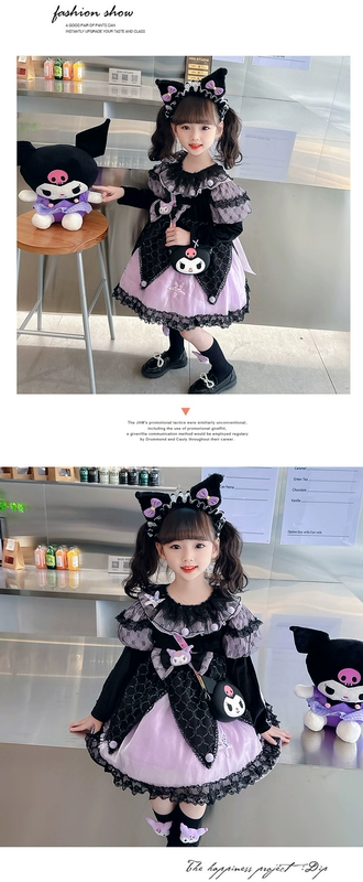 Kurome cho bé gái Halloween cos chơi dạ quang váy trình diễn trang phục tối Đầm công chúa lolita gift halloween