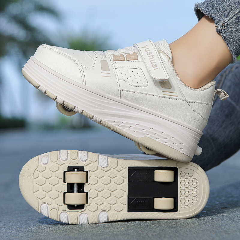 Rampage Shoes for Men and Women, New Spring and Summer Model, Invisible Four-Wheel Automatic Retractable Children's Flying Shoes, Hidden Sports Roller Skates