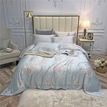 Deep sleep 80 double-sided nude sleep imported LF Lanjing pure Tencel four-piece silky lyocell Spring Summer X double