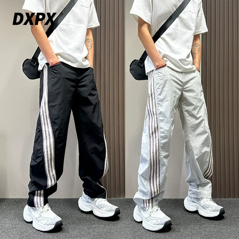 Dxpx Brand Counter American Style Trendy Brand Color-Block Striped Quick-Dry Curved Knife Casual Pants Men's Summer Thin Sports Pants