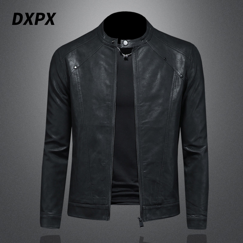 Dxpx Brand Counter Marvel Venom European and American Simple Stand-Up Collar Leather Jacket Men's Motorcycle Trendy Autumn Parka Leather Jacket Dxpx Brand Counter Marvel Venom European and American Simple Stand-Up Collar Leather Jacket Men's Motorcycle Trendy Autumn Parka Leather Jacket