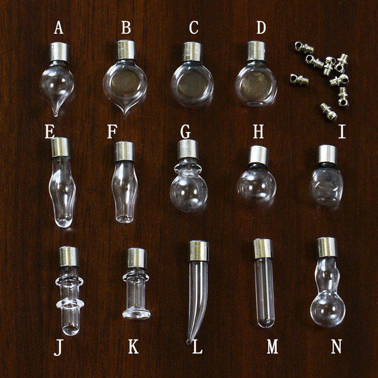 DIY jewelry 6MM drifting glass hand blown bottle special-shaped bottle mini wishing bottle glass bottle bottle essence oil bottle pendant