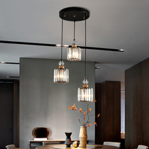 Modern light luxury restaurant small chandelier bedroom single head crystal lamp disc long plate restaurant aisle Hong Kong style light luxury lamps