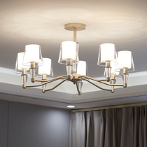 Living room lamp modern style chandelier atmospheric home bedroom dining room lamp light luxury high-end glass cover Nordic lamps