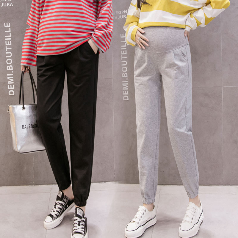 Pregnant Woman Pants Autumn Dress Outside Wearing Pants Spring Autumn Season Tide Moms Fashion Inner Hitch Pants Loose Casual Pants Women's Belly Pants