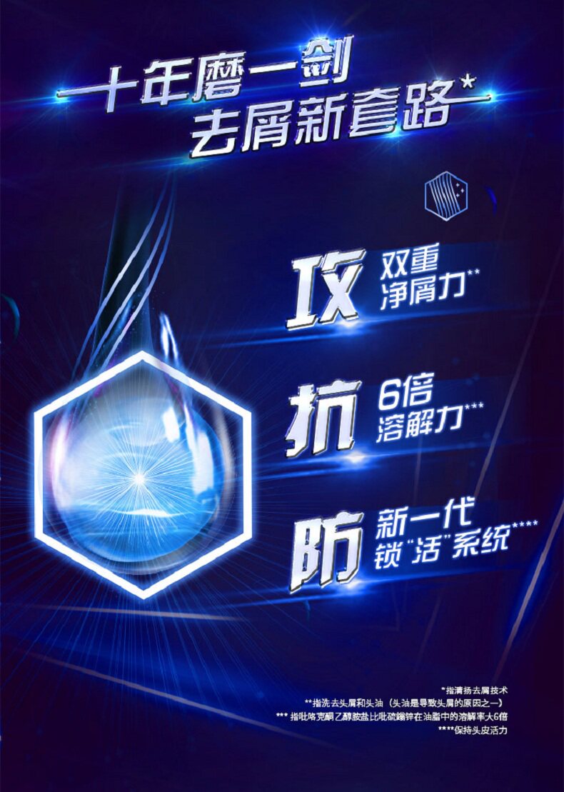 C罗代言 清扬 男士活力薄荷运动洗发水 500g*3瓶 图4