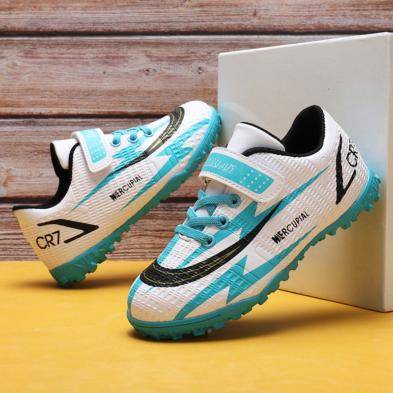 2022 new thorn k14 children's Velcro football shoes youth student children TF broken nails Mandarin duck training shoes