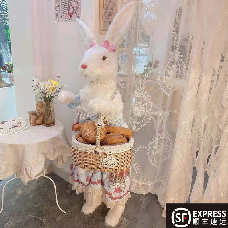 Simulated Rabbit Model Tool Rabbit Yuanbao Rabbit Standing Large Rabbit Doll Ornament Figurine Rabbit Photo Decoration Prop