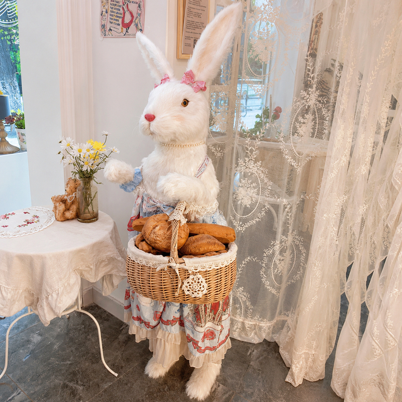 Simulated Rabbit Model Tool Rabbit Yuanbao Rabbit Standing Large Rabbit Doll Ornament Figurine Rabbit Photo Decoration Prop