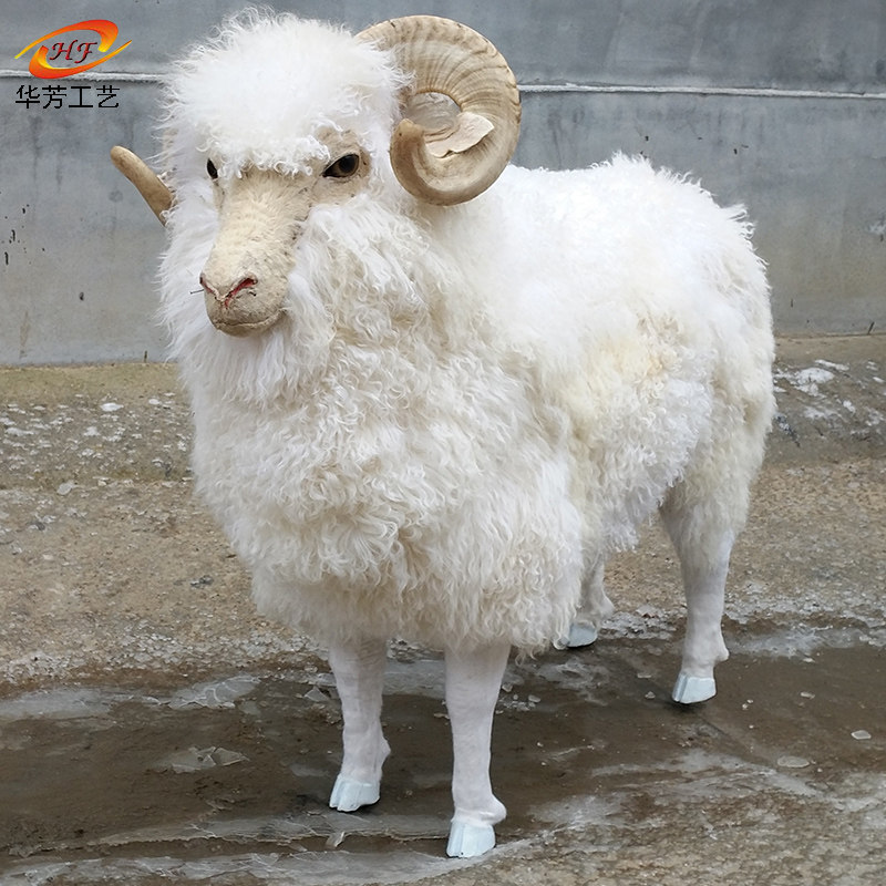 Simulation fur animal sheep model craft gifts decoration window decoration large sheep fortune ornaments sheep specimen