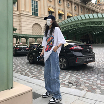 East Day is a curly reworked straight cylinder jeans Womens summer new design Loose Broadleg High Waisted Trousers