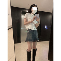 East Day is a curly pure color small version of short sleeve shirt female summer thin style retro design sensation Dont make a small blouse