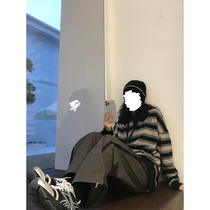 East Day is a curly polo collar striped long sleeve T-shirt sweatshirt Early autumn new necropolis for womens spring and autumn slim 100 lap