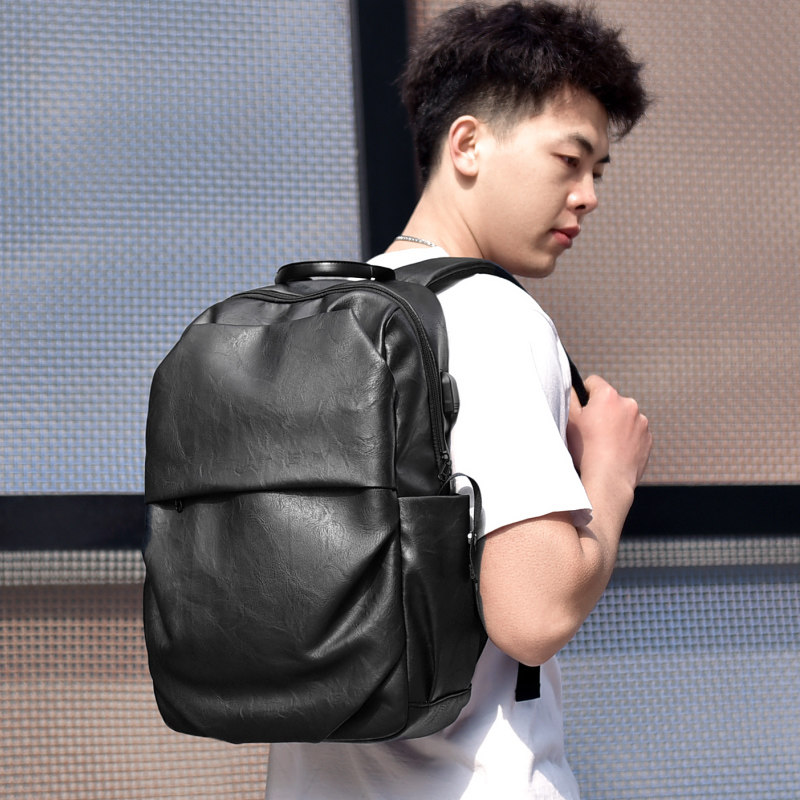 Tide card Shoulder Bag Men's Double Shoulder Bag Han Edition Trend Travel Bag Casual Middle School Student Bag Brief FASHION COMPUTER BAG