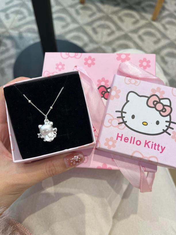Серебряное ожерелье 足银999hellokitty魔法棒kt猫纯银编绳项链闺蜜款生日礼物送女友 No brand