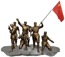 FRP Red Army figure modeling Eighth Route Army simulation sculpture War of Resistance celebrity custom ornaments