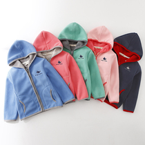 Children Shake Grain Suede Jacket Spring Dress 2022 New Girl Baby Windproof Blouse Spring Autumn Season Boy Catch Velvet Clothing