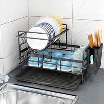Put bowl rack drain rack household tableware hanging bowl kitchen rack countertop Bowl table bowl chopsticks water filter dish storage rack