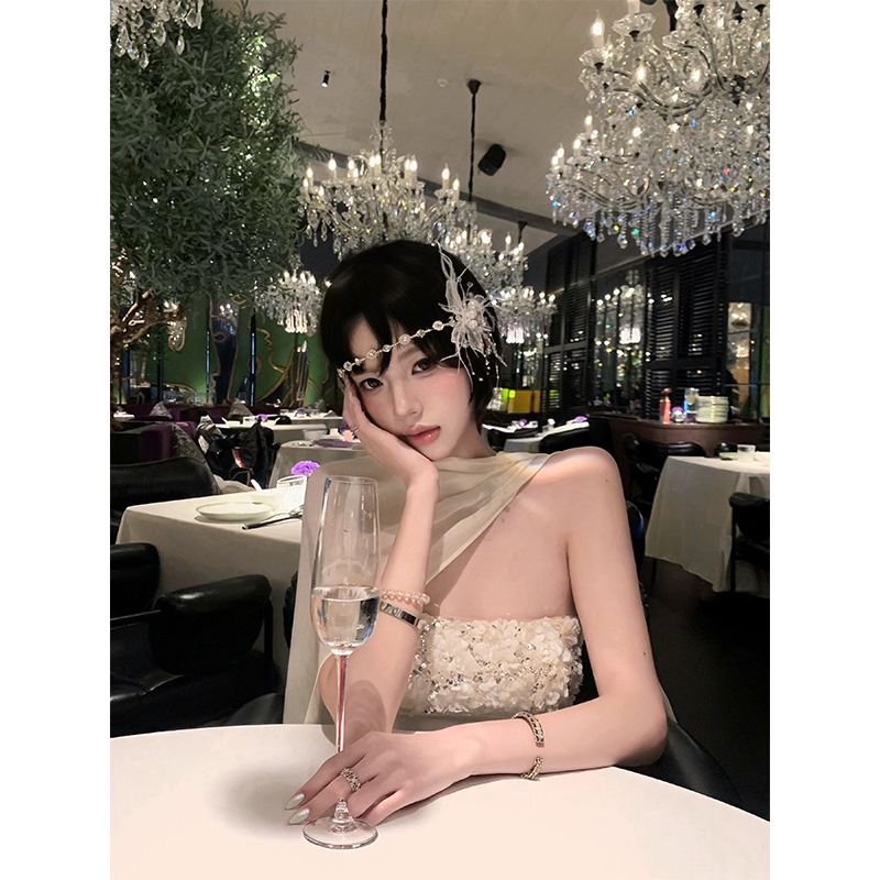 White Off-The-Shoulder Dress for Women, French Style, Engagement Dress, Satin Tube Top, Waist-Cinching Long Dress, Birthday Dress White Off-The-Shoulder Dress for Women, French Style, Engagement Dress, Satin Tube Top, Waist-Cinching Long Dress, Birthday Dress