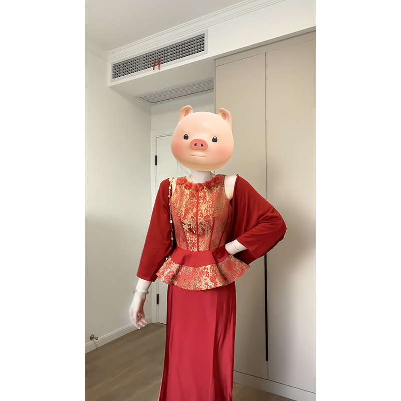 New Chinese-Style Suit for Women, High-End and Beautiful Red Toast Dress, Engagement Dress, Elegant and Dignified Two-Piece Skirt Set New Chinese-Style Suit for Women, High-End and Beautiful Red Toast Dress, Engagement Dress, Elegant and Dignified Two-Piece Skirt Set