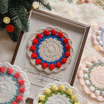 成品lovfelu钩针纯手工款 郁金香镂空复古田园风毛线防热垫子杯垫