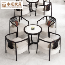 New Chinese sales office negotiation table and chair combination simple modern hotel Beauty Salon lobby reception sofa chair