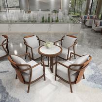 New Chinese solid wood sofa chair sales office leisure negotiation chair living room designer light luxury balcony single armchair