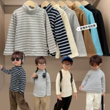 Шерстяной приятный телу осенний демисезонный детский пуховик для мальчиков, детское зимнее термобелье, высокий воротник, детская одежда