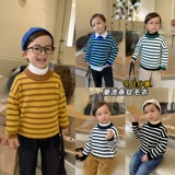 Осенний свитер для мальчиков, осеннее демисезонное детское трикотажное термобелье, детская одежда, в корейском стиле