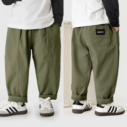 Детские осенние штаны для мальчиков, свободный прямой крой, детская одежда