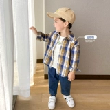 Весенняя осенняя детская хлопковая рубашка для мальчиков, детская одежда, в западном стиле