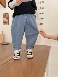 Весенние детские джинсы для мальчиков для отдыха, модные штаны, осенние