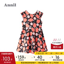 Shopping mall same Anel childrens clothing girls woven dress sleeveless new summer cotton floral skirt