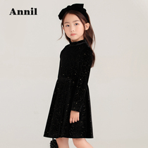 Shopping mall with Anael childrens dress long sleeve 2021 Spring and Autumn new foreign style sequin girl dress