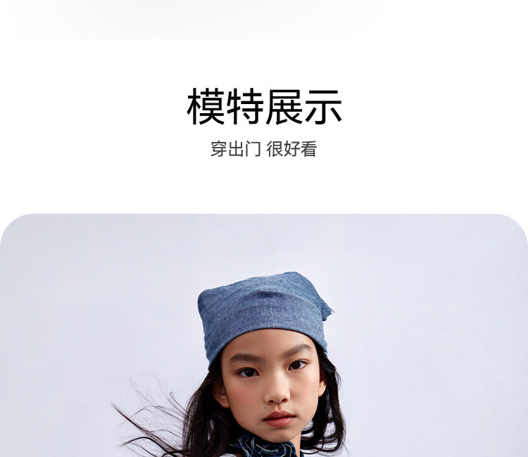платье annil童装女童洋装纯色秋装蓝色牛仔清新弹力a字裙子