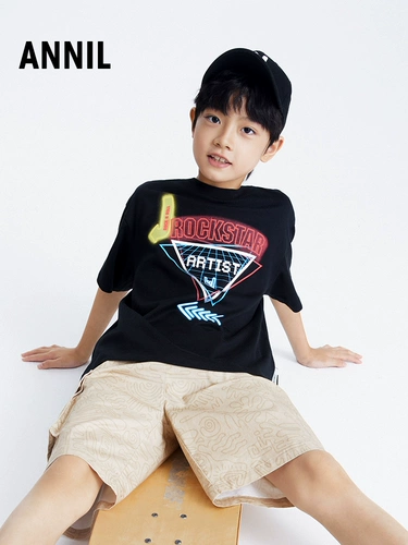 Детская летняя одежда, тонкая мультяшная футболка с коротким рукавом, короткий рукав, коллекция 2023, круглый воротник, подходит для подростков