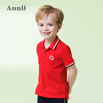 Anel childrens clothing Boy T-shirt 2019 summer clothes new male baby cartoon casual lapel short sleeve base shirt