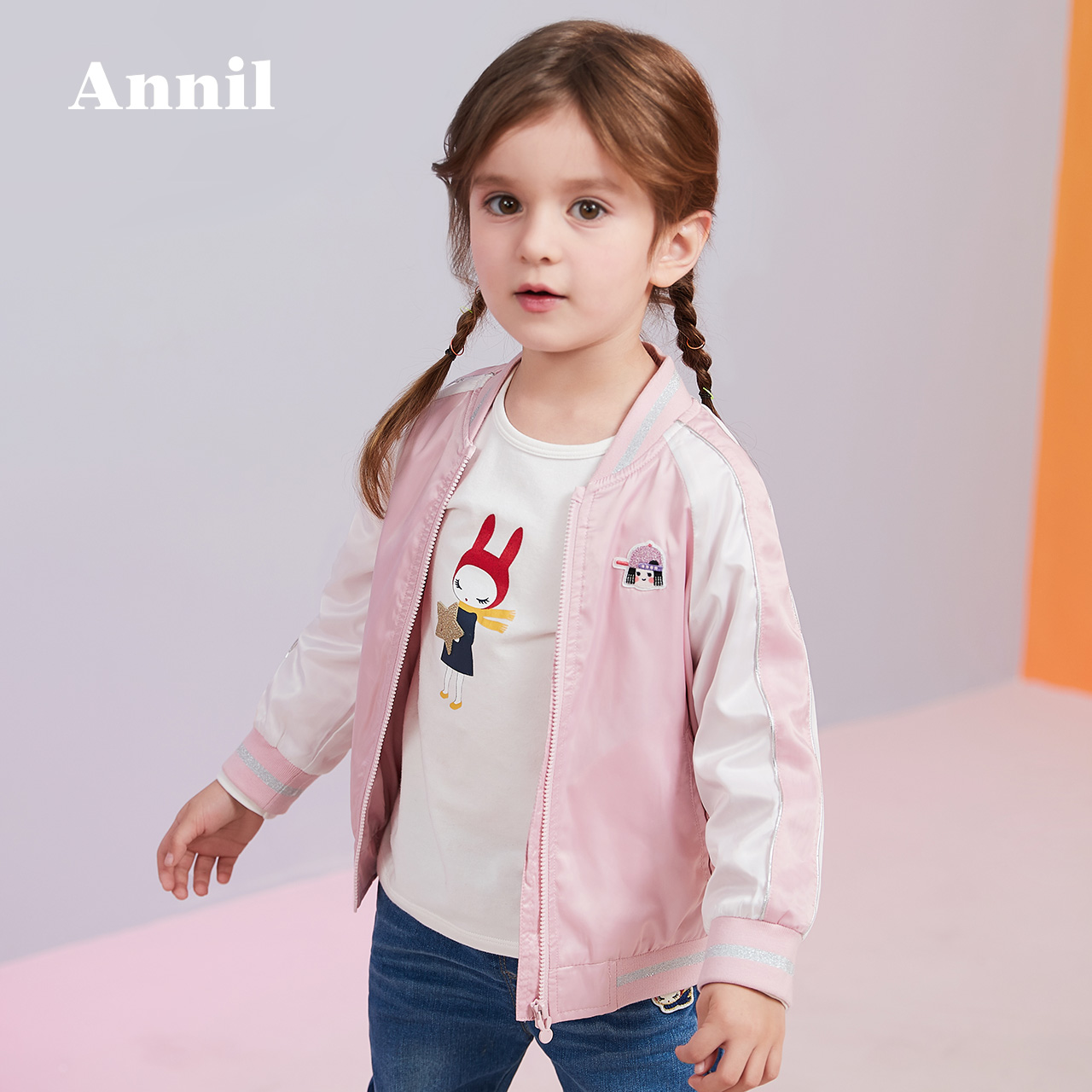 Jacket 2019 Thu Outfit New Cô gái Siu-cổ áo Anai trẻ em Với bóng chày Air đầu siphone.