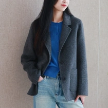 Les Winery High Sense 20% Alxa Cashmere Commuting Slim Double-sided Woolen Short Jacket