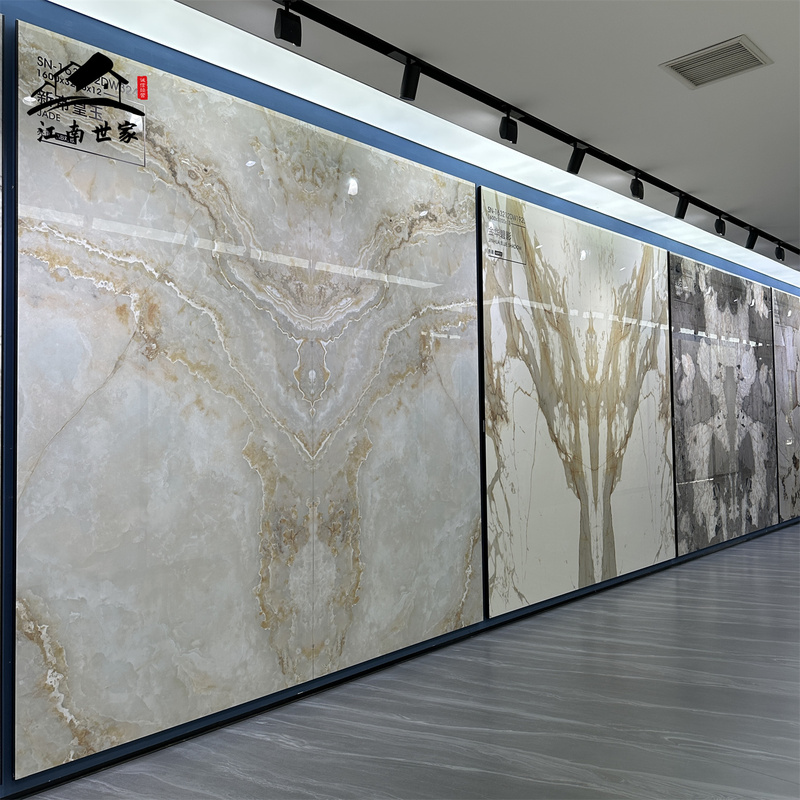1600×3200×12 Marble Patterned Interlocking Stone Slabs for Villa Open-Air Living Room Tv Background Wall, Light Luxury Patterned Interlocking