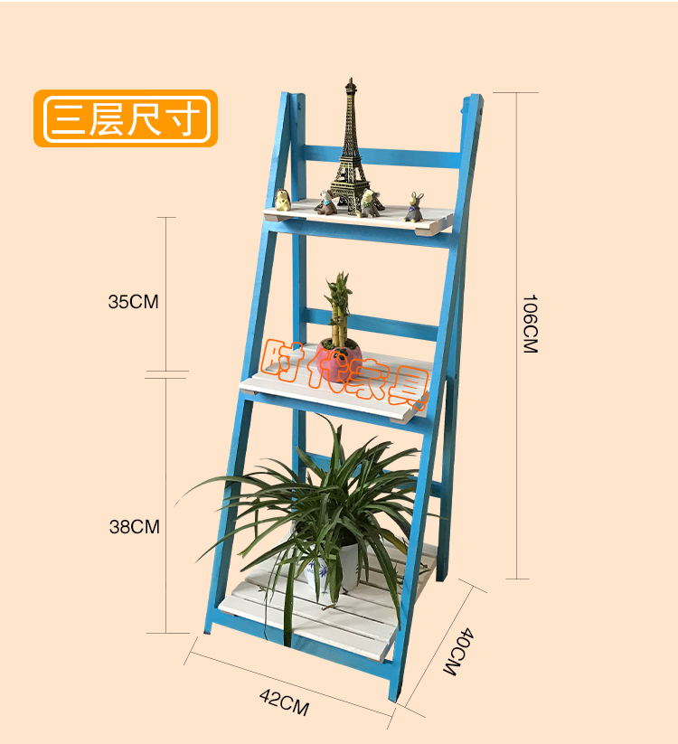 Kệ hoa gỗ nhiều tầng phòng khách ban công có nhiều hoa, giá treo chậu trong nhà màu xanh lá cây chậu giá đất gấp chống ăn mòn - Kệ kệ sách để bàn