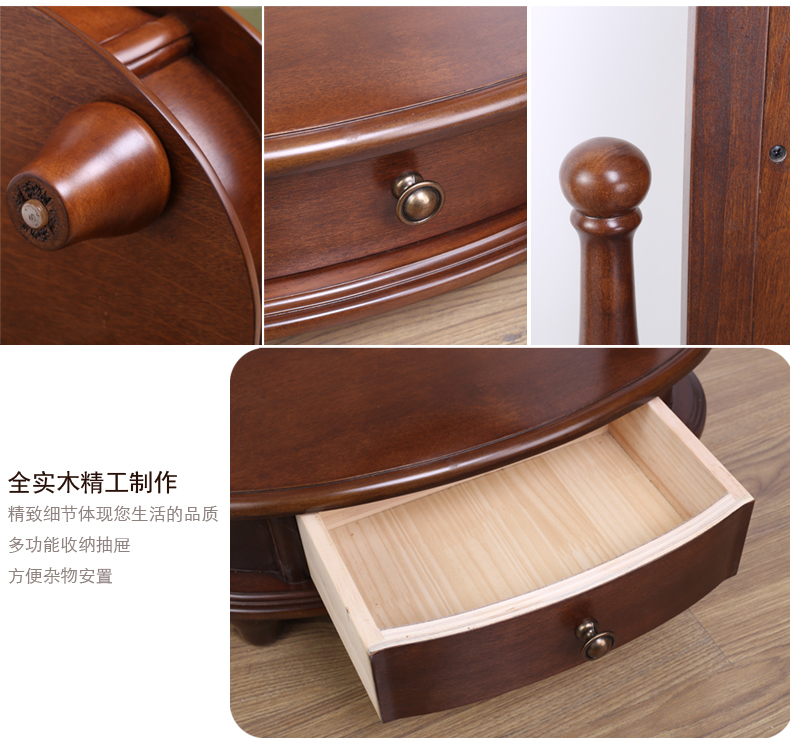 Nước Mỹ rắn gỗ từ sàn đến trần lưu trữ gương retro sàn phù hợp mặc quần áo gương lưu trữ đồ nội thất - Gương gương quả trám