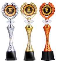 2019 new competition metal trophies custom diamonds gold and silver bronze trophies Custom Everest Divine Ink Trophy Set