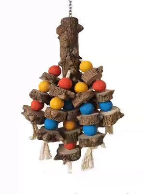 Three parrots, large, medium and small parrots, chewable toys, bird supplies, flower Shumu, sharpen your mouth and teeth, parrot toys