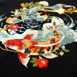 Футболка с коротким рукавом, короткий рукав, китайский стиль, с вышивкой