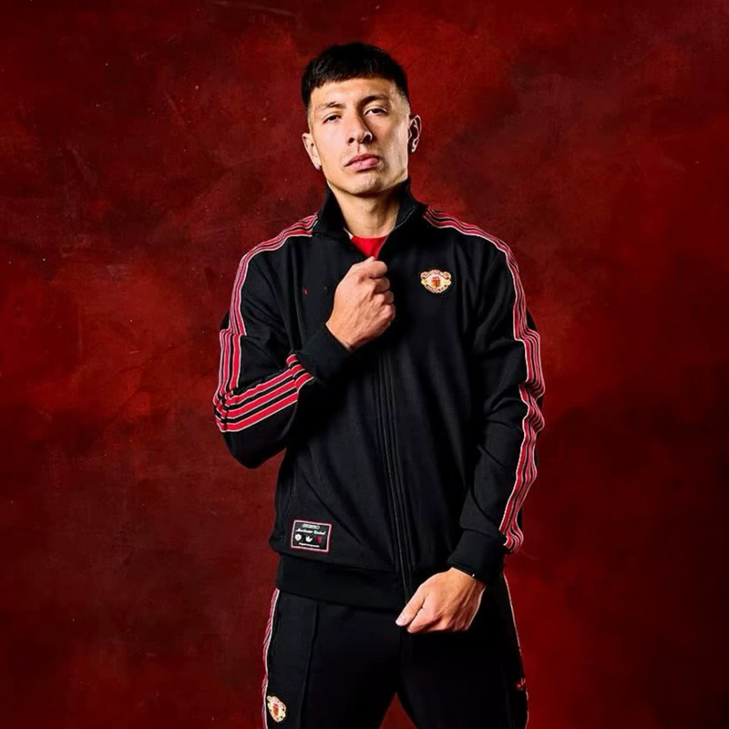 Blokecore Football Retro Jersey Long-Sleeve Red Devils Football Uniform Windbreaker Jacket Sports Coat Embroidered American Style