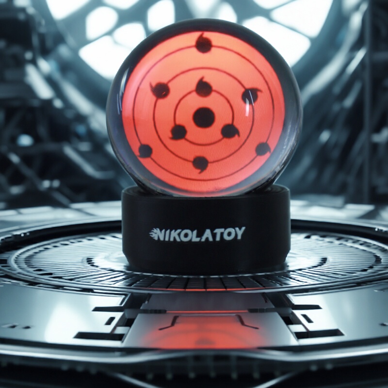 Nikolatoy Kaleidoscope Sharingan Electronic Ball Uchiha Led Crystal Ball Fire Hidden Ninja Black Technology Gift