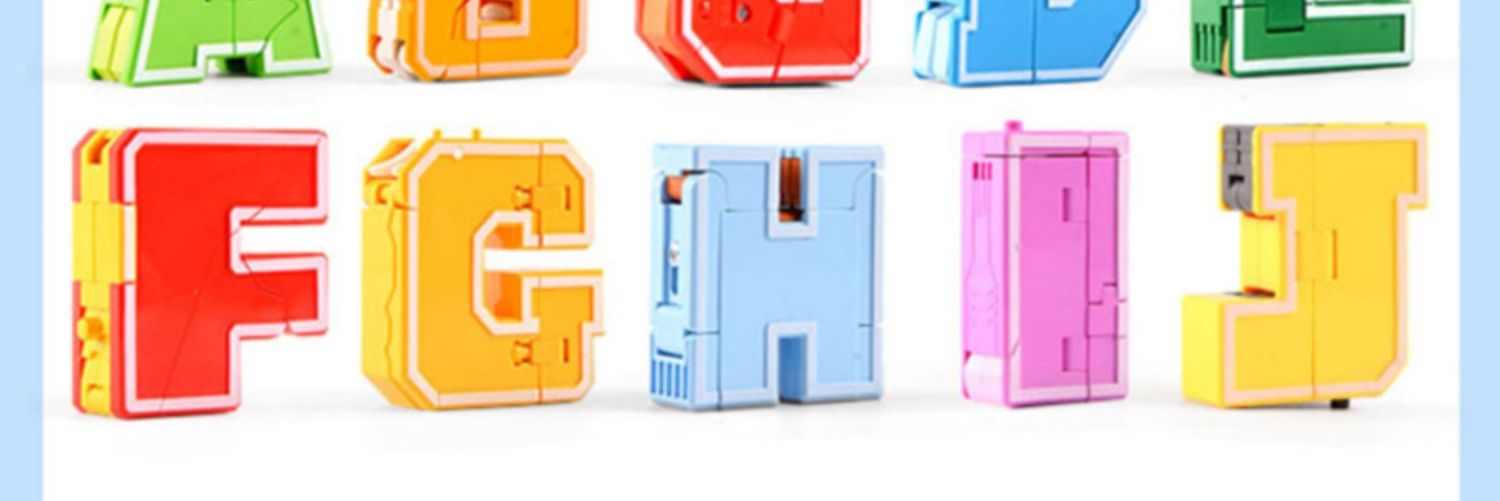 数字变形益智玩具 拼装合体机器人3-6岁儿童字母金刚机甲汽车男孩