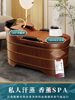 Cedar Wood Bath Tub for Adults, Full Body Home Use Solid Wood Bath Tub with Handrails, Steam Bath Tub for Elderly People