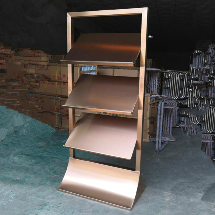 Real Estate Front Office Information Shelf Sample House Display Center Press Shelf Rose Gold Information Shelf Golden Information Shelf